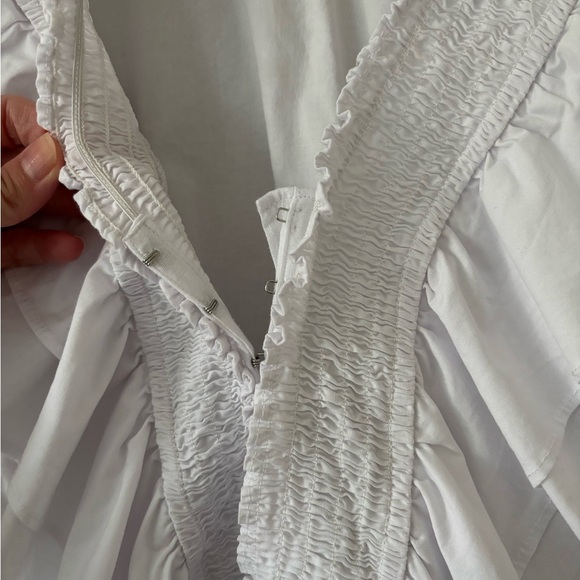 Lulus In A Ruffle White Ruffled Hook and Eye Top - Picture 5 of 7